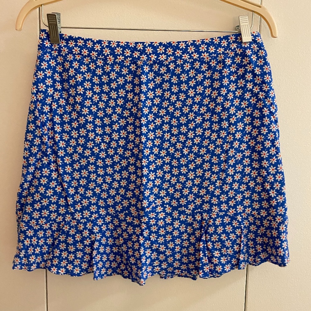 Madewell blue and white flower skirt